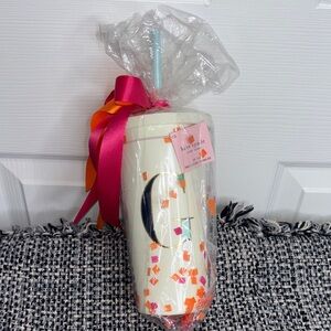 kate spade Monogram Initial G  Tumbler with straw